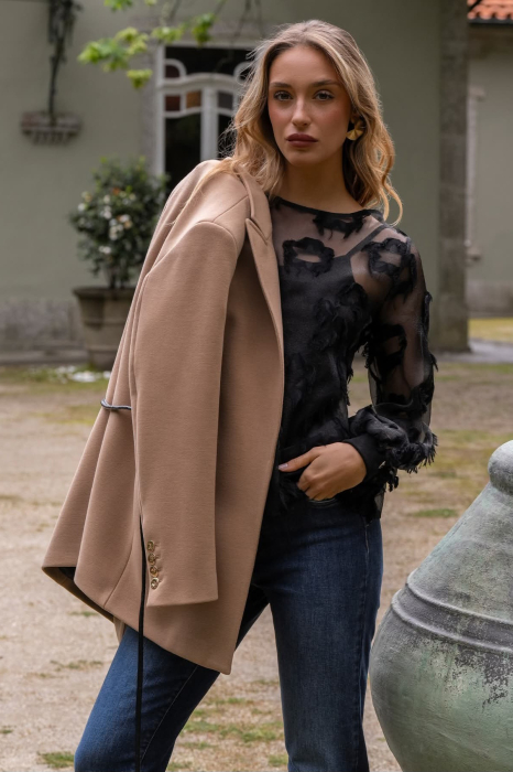 Palton 602 scurt camel Cristina Barros [4]