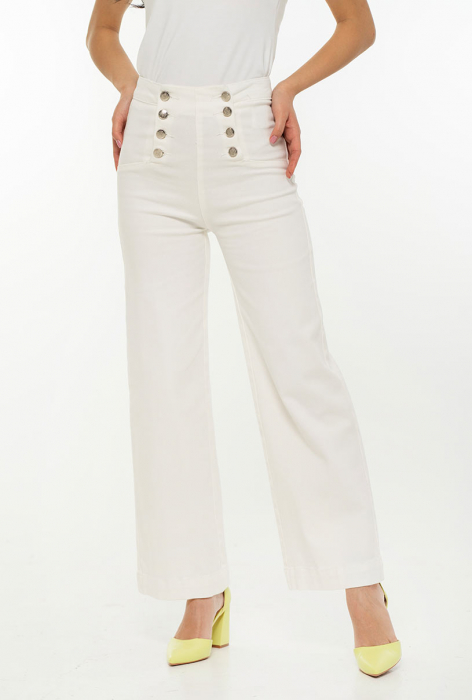 Pantalon 15800 denim alb Hermosa [2]