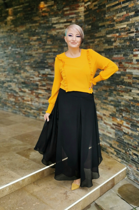 Pantalon 225 voal negru Exnec [5]