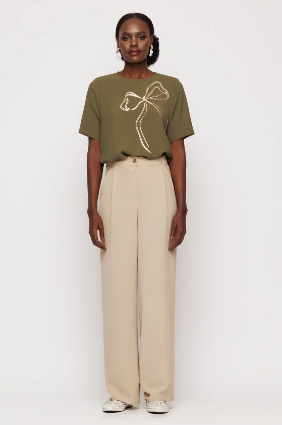 Pantalon 5307 bej larg Mizar [2]