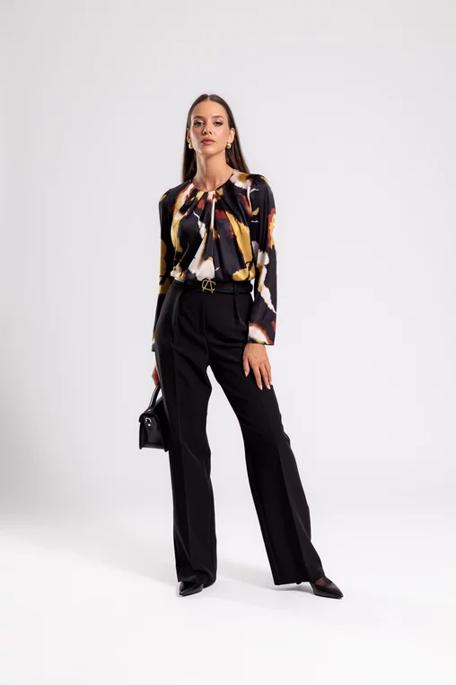 Pantalon C2412 negru pliu Caramel 46 [5]