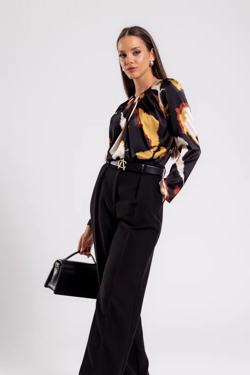 Pantalon C2412 negru pliu Caramel 46 [4]