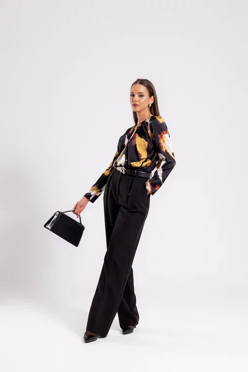 Pantalon C2412 negru pliu Caramel 46 [3]