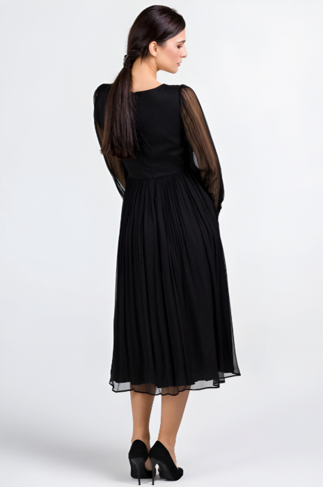 Rochie 1610 matase naturala neagra Leonard [3]