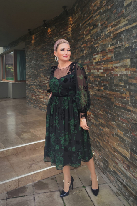Rochie 1620neagra/verde Leonard [8]