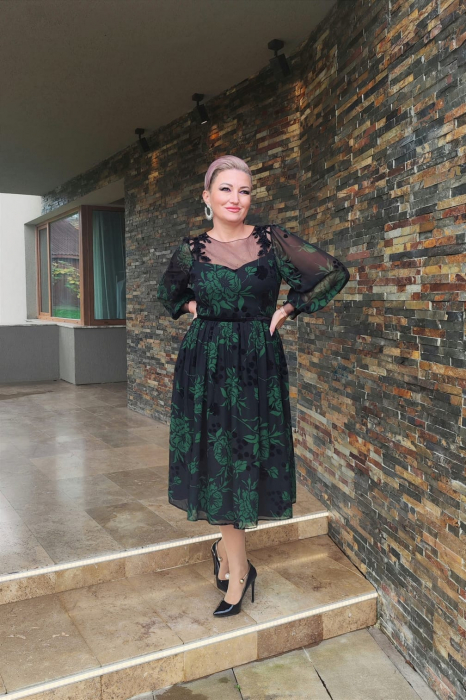 Rochie 1620neagra/verde Leonard [6]