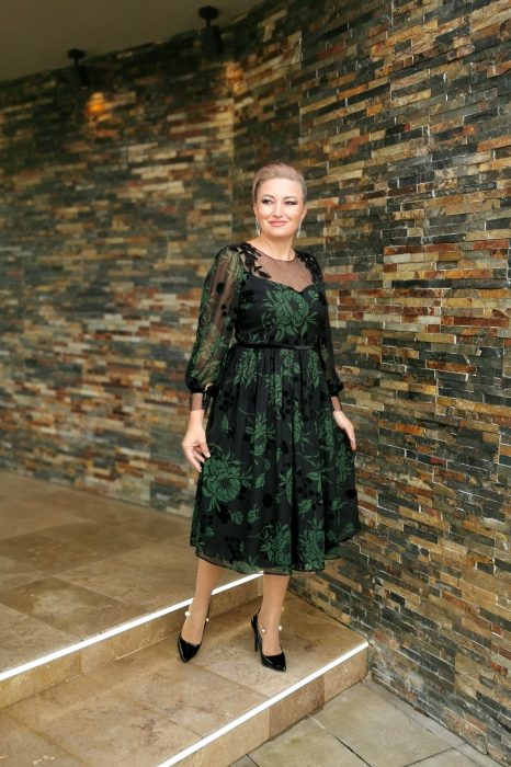 Rochie 1620neagra/verde Leonard [4]