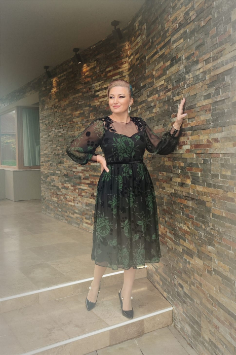 Rochie 1620neagra/verde Leonard [7]
