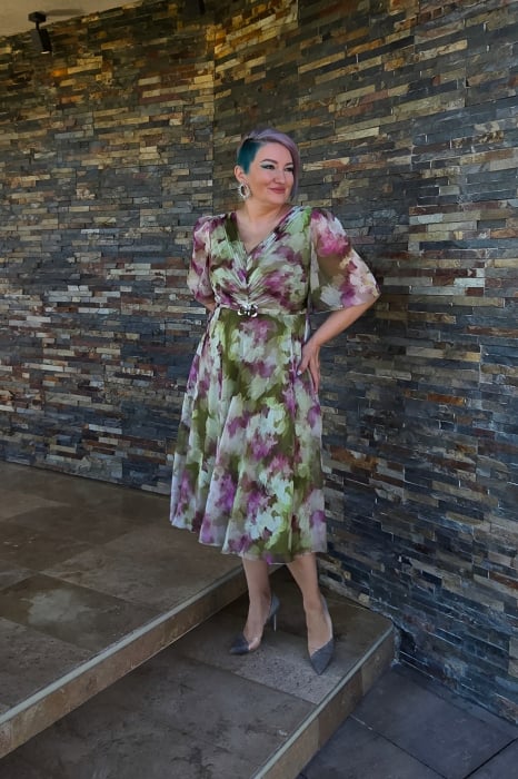 Rochie 1778 voal imprimat Leonard