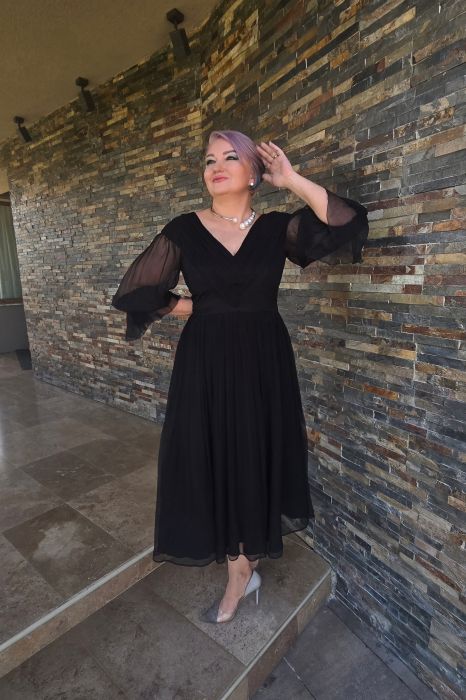 Rochie 1850 matase naturala neagra Leonard [3]