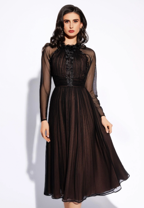 Rochie 1873 neagra matase naturala Leonard [3]