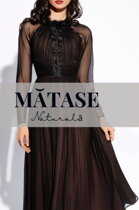 Rochie 1873 neagra matase naturala Leonard [6]