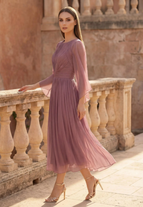 Rochie 1925 mov matase naturala Leonard [2]