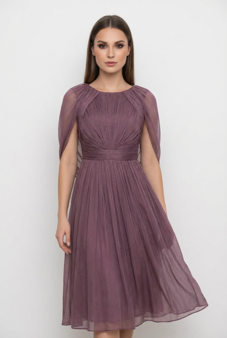 Rochie 1925 mov matase naturala Leonard [2]