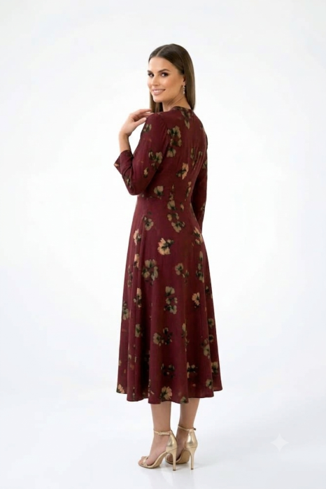 Rochie 1967 grena flori Leonard [5]