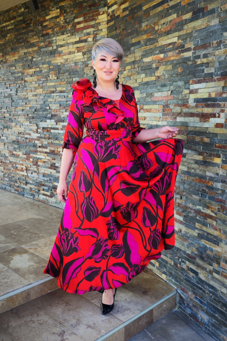 Rochie 2094 rosu imp Fany Lux [3]