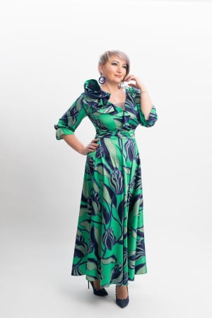 Rochie 2094 verde imp Fany Lux [3]