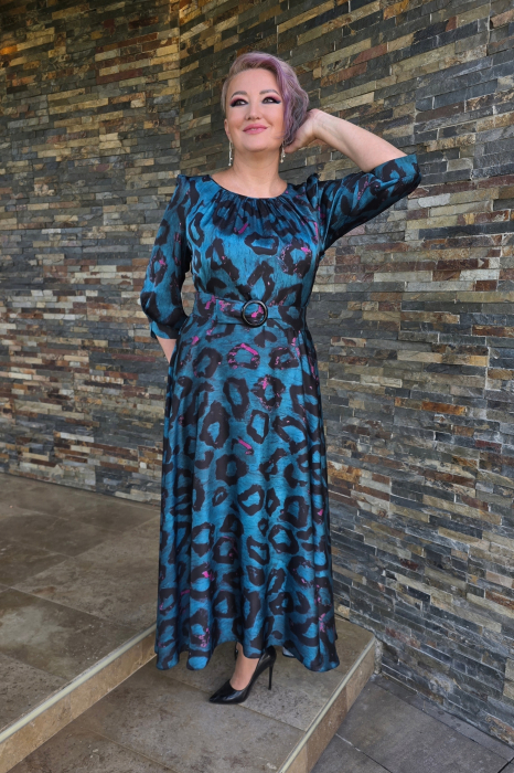 Rochie 2299 turquaz imprimata Fany Lux [1]