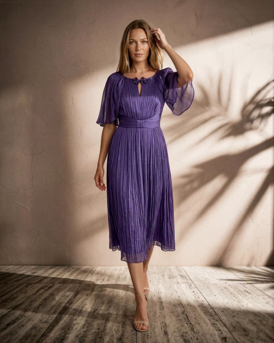 Rochie 263 mov matase naturala Viada [2]