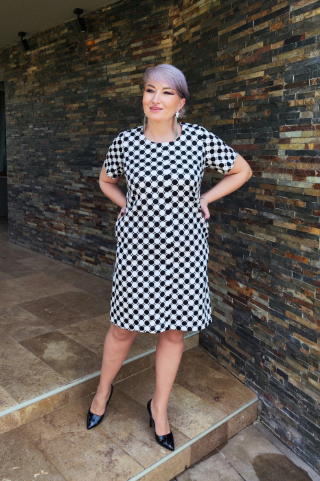 Rochie 394 alb/negru Exnec [6]