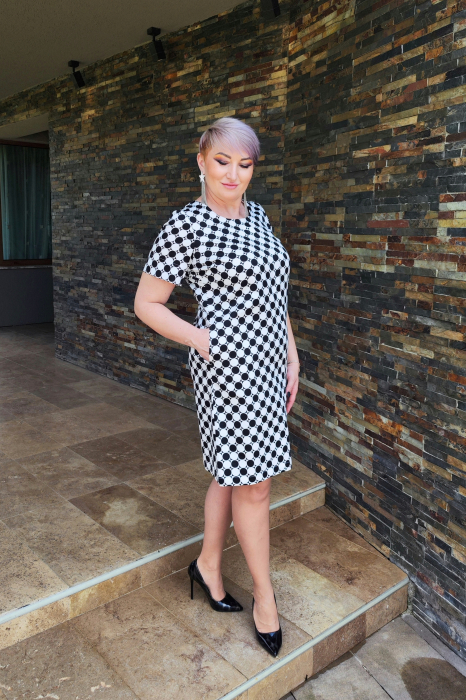 Rochie 394 alb/negru Exnec [4]