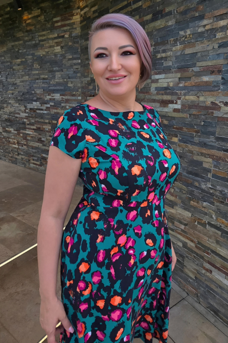 Rochie 414 imprimat portocaliu Anesia [3]