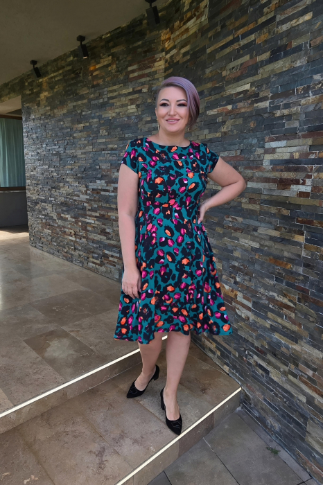 Rochie 414 imprimat portocaliu Anesia [2]