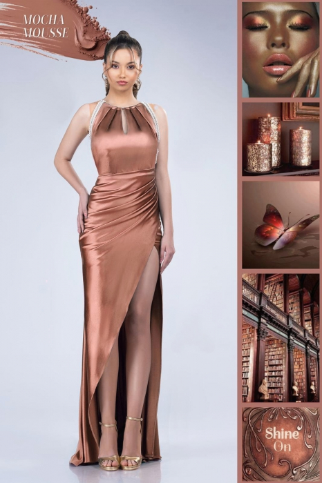 Rochie 41986 mocha mousse Per Donna [4]