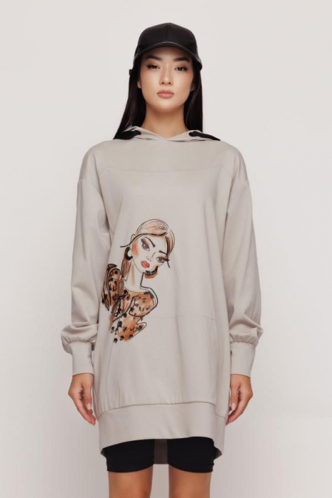 Rochie 4374 grej print Mizar [2]
