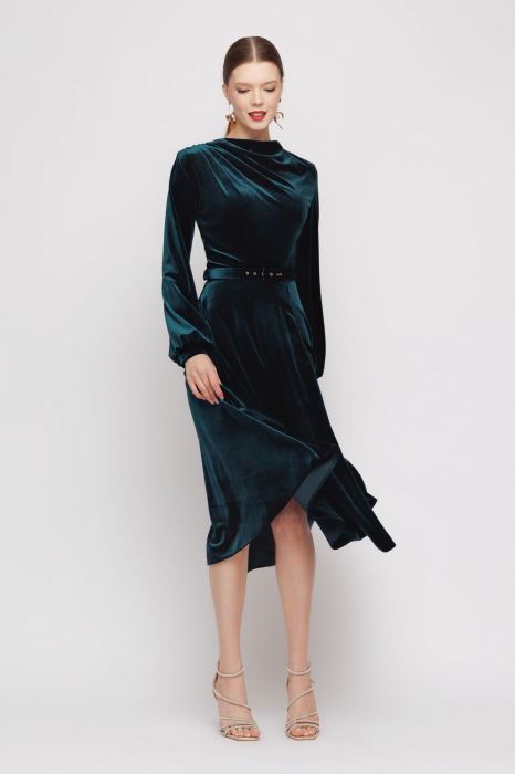 Rochie 4452 verde catifea Mizar [2]