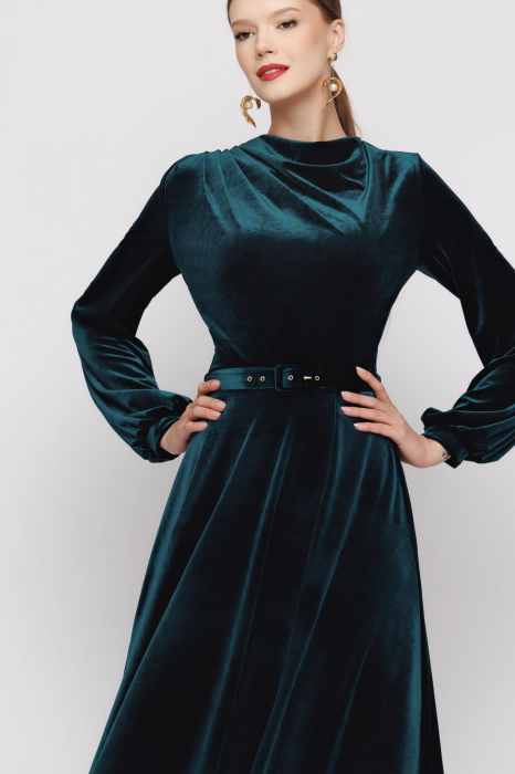 Rochie 4452 verde catifea Mizar [3]