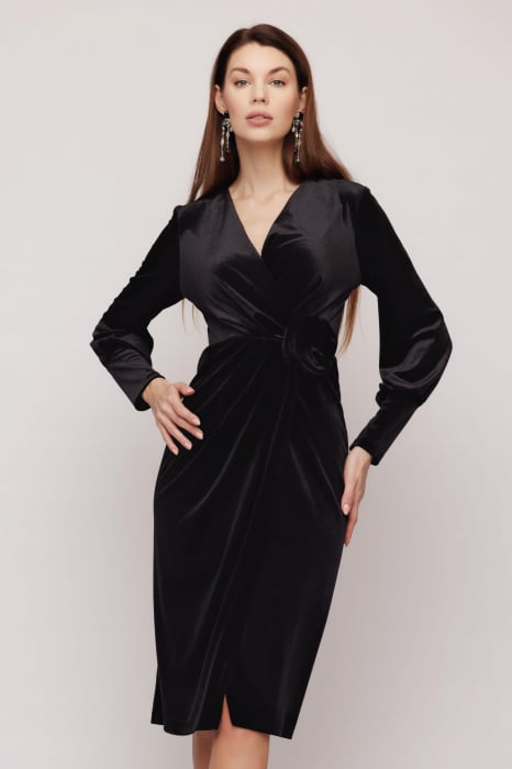 Rochie 4474 neagra catifea Mizar