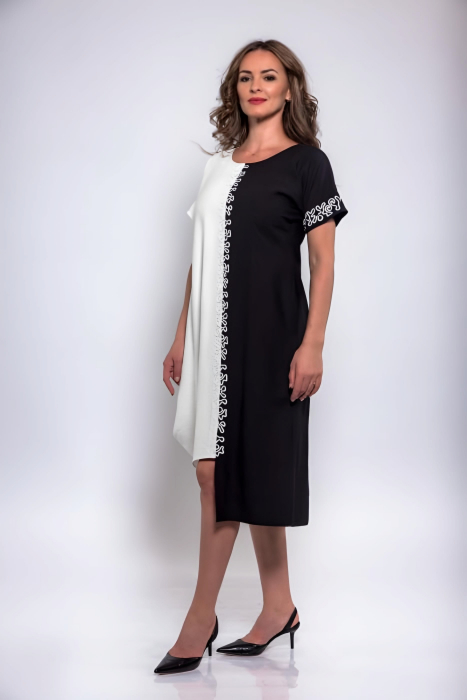 Rochie 479 alb negru Effect