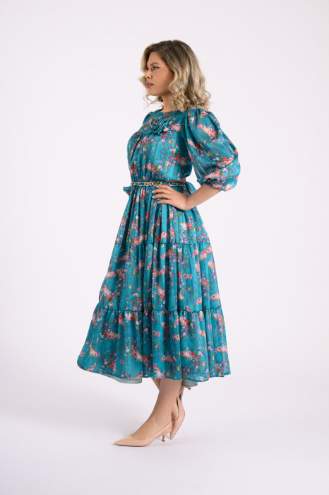 Rochie 5025 inflorata blu La Donna [4]