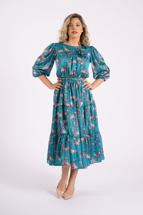 Rochie 5025 inflorata blu La Donna [2]