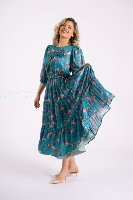 Rochie 5025 inflorata blu La Donna [3]