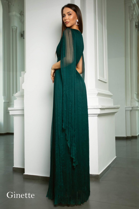 Rochie 5093 matase naturala verde Ginette [2]