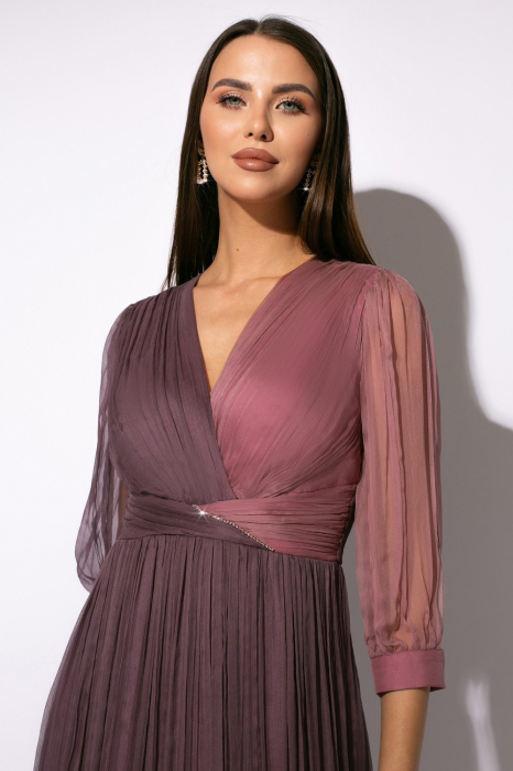 Rochie 5109 mov matase naturala Ginette [2]