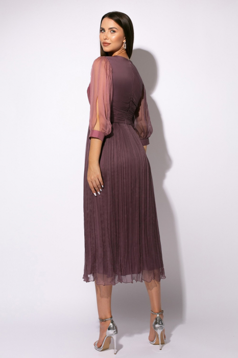 Rochie 5109 mov matase naturala Ginette [4]