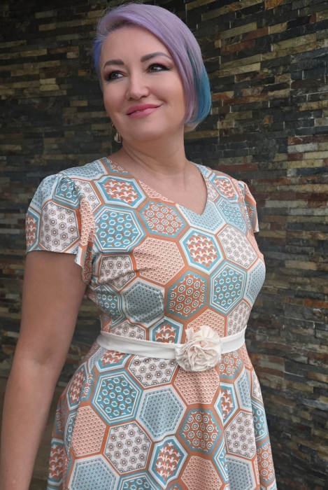 Rochie 5113 bumbac imprimat La Donna [2]