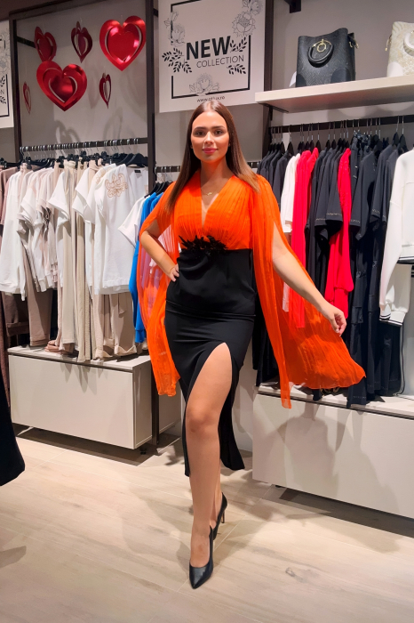 Rochie 5150 matase corai Ginette