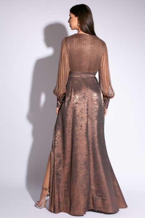 Rochie 5151 caramel matase Ginette [3]