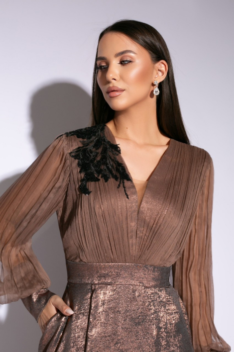 Rochie 5151 caramel matase Ginette [2]