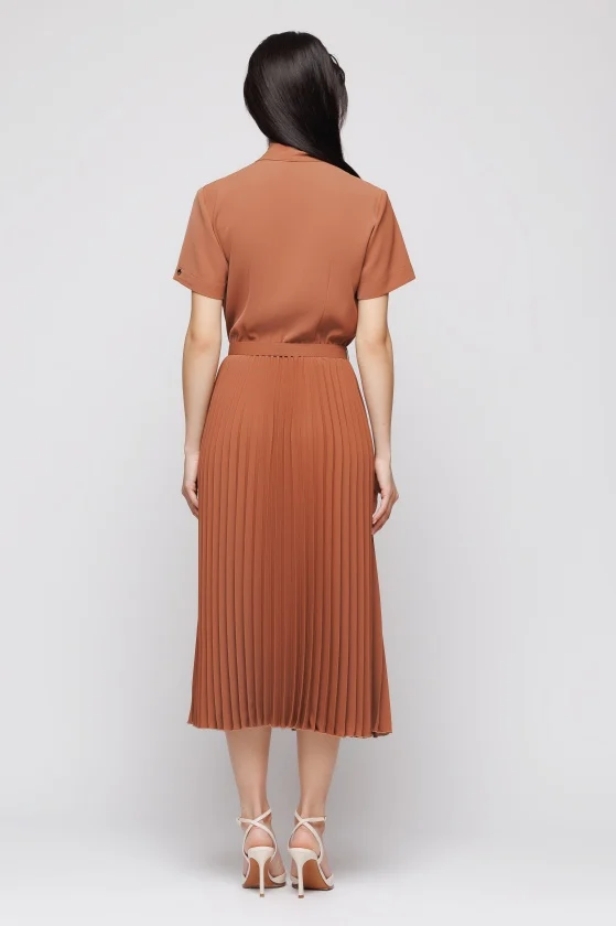 Rochie 5155 camel plisata Mizar [2]