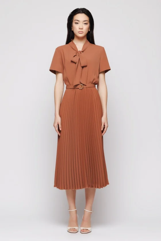 Rochie 5155 camel plisata Mizar [3]