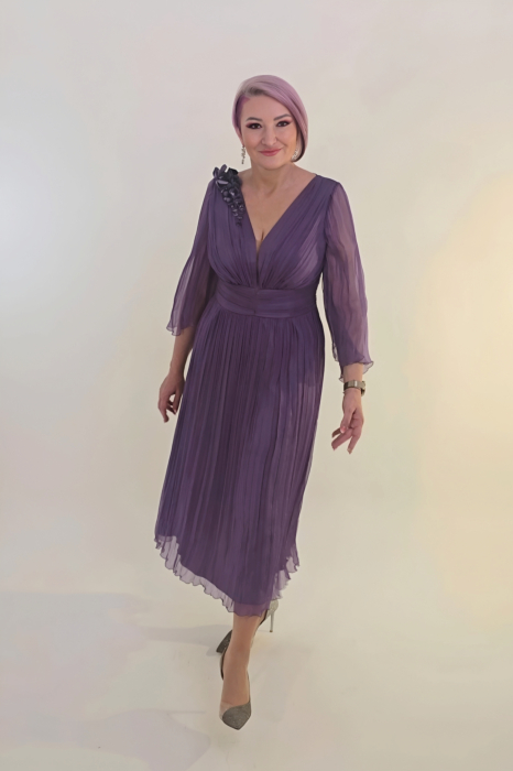 Rochie 5170 mov matase naturala Ginette [4]