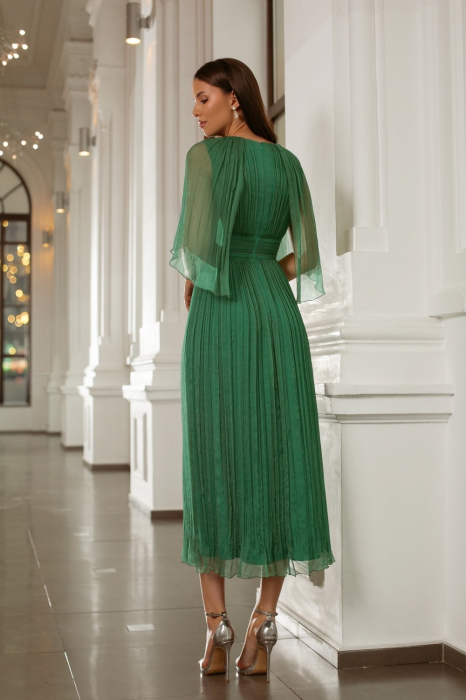 Rochie 5177 verde matase naturala Ginette [2]