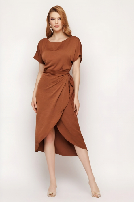 Rochie 5266 petrecuta maro Mizar