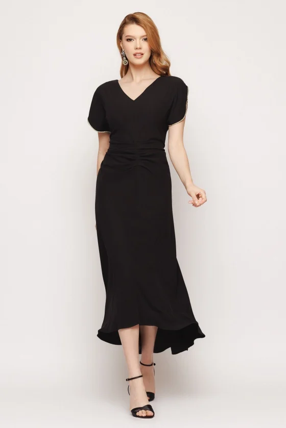 Rochie 5293 neagra strasuri Mizar