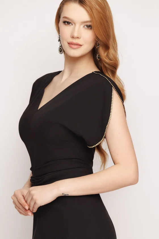 Rochie 5293 neagra strasuri Mizar [4]